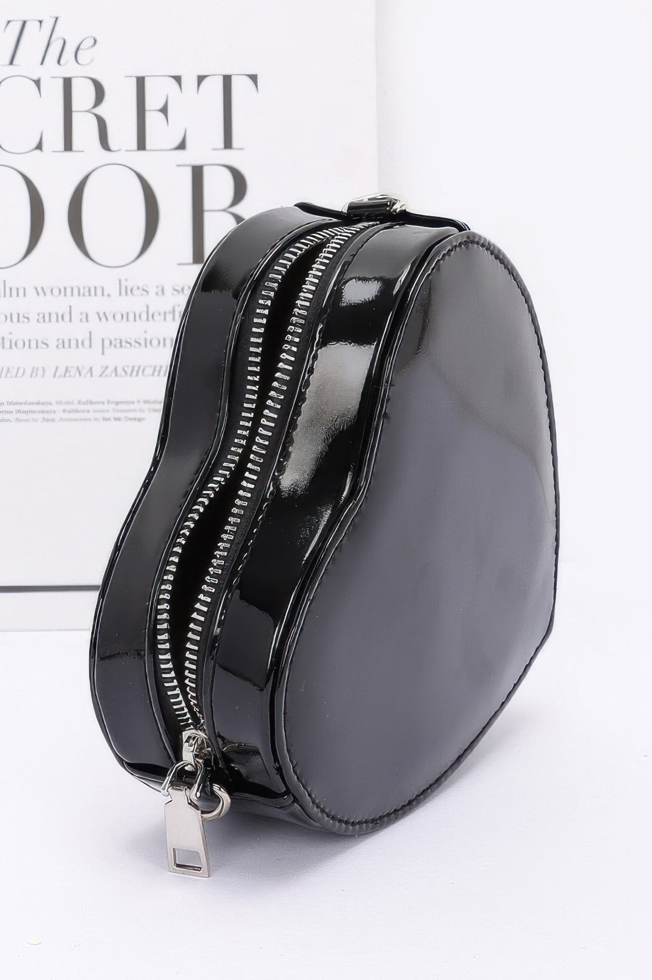 Enamel Heart Shape Crossbody Bag