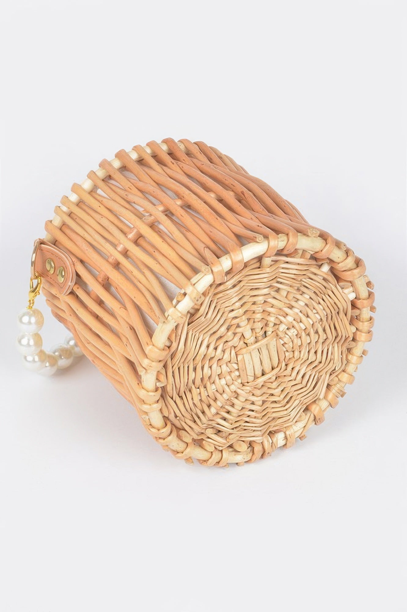 Bamboo Clutch W Faux Pearl Handle