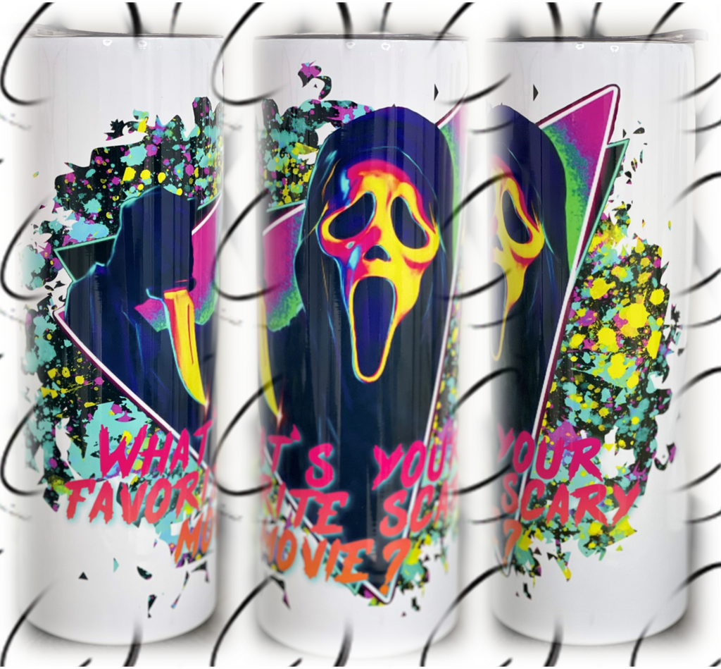 What's Your Fav Scary Movie 20oz Skinny Tumbler