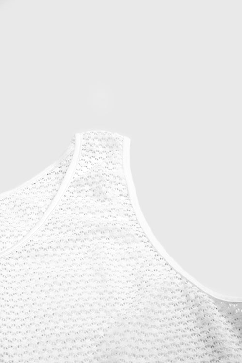 Lavender Mesh Ganzie String Vest
