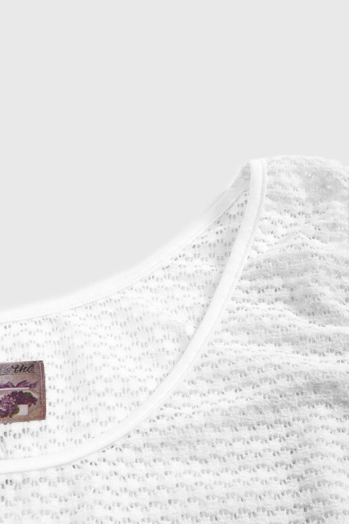 Lavender Mesh Ganzie String Vest