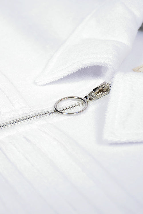 Racket Club Terry Cloth Cabana Short-Sleeve Zip-up Shirt