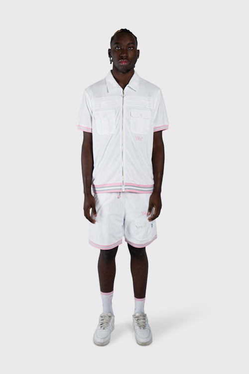 Racket Club Terry Cloth Cabana Short-Sleeve Zip-up Shirt