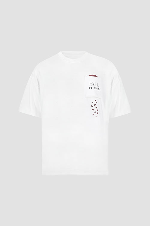 Fall In Love Oversized Pocket Tee