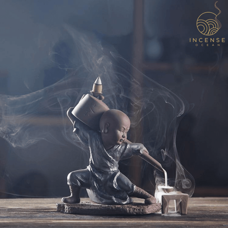 Zen Kung Fu Monk Incense Burner