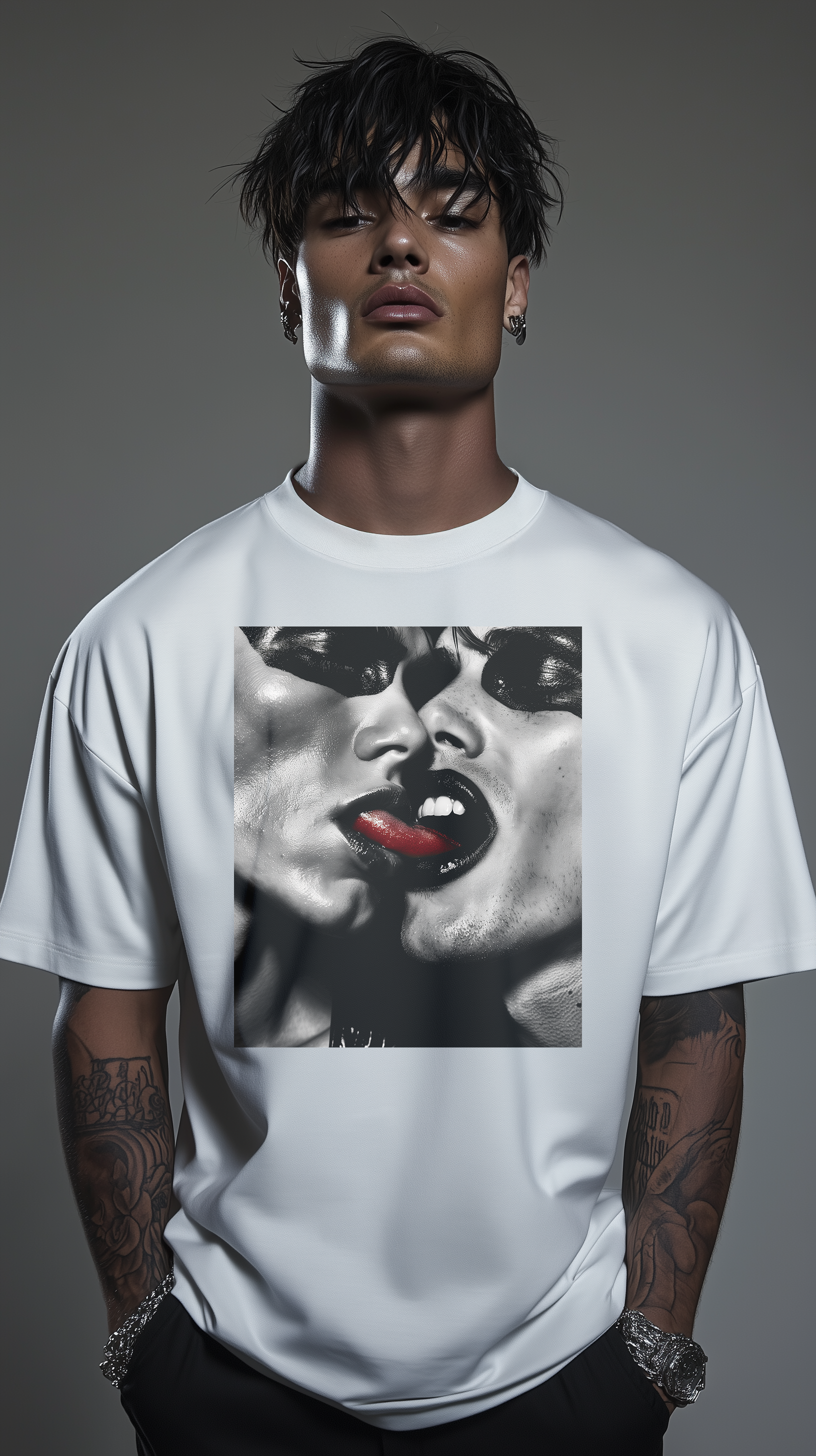 REBEL HOMME 2 WHITE Oversized Boxy Tee
