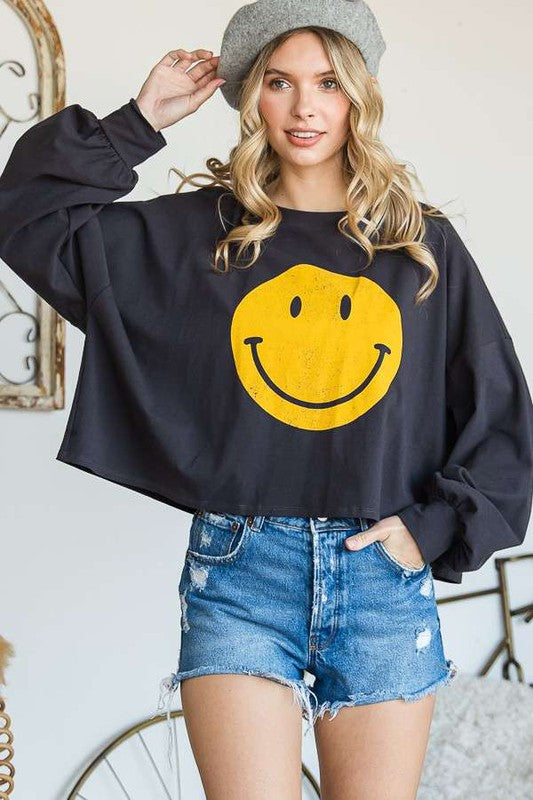 “Just, Smile.” Crop Top