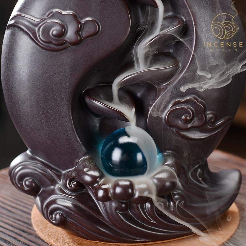 Black Ceramic Dragon Backflow Incense Burner