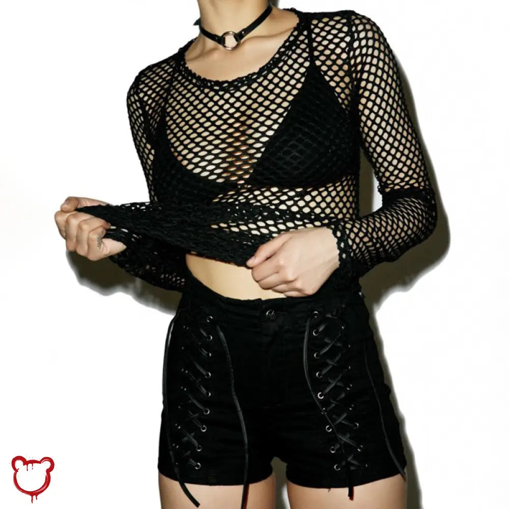 “Down to Business” Fishnet Tank Top