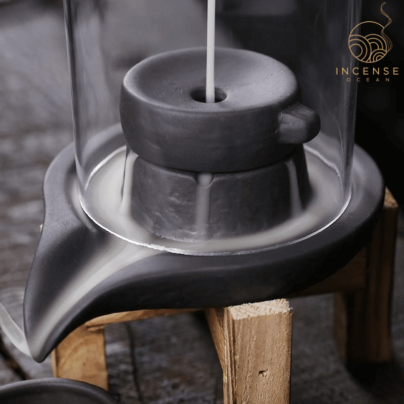 Ceramic Waterfall Incense Burner with Cover