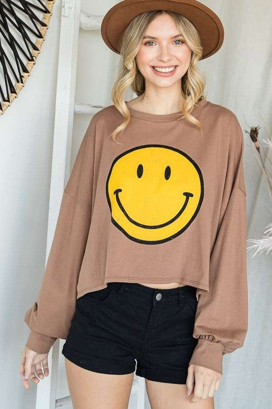 “Just, Smile.” Crop Top