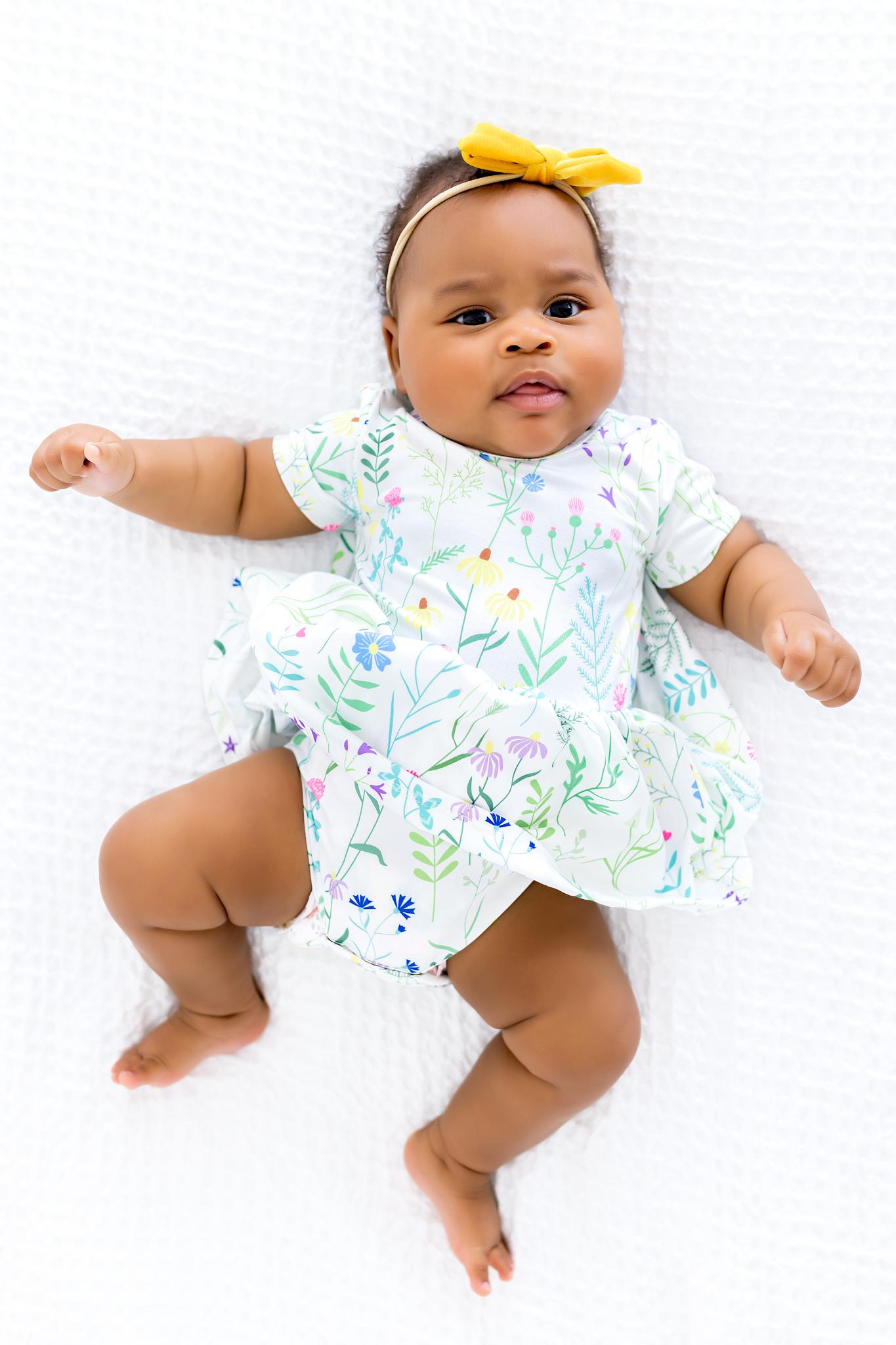 SALE Spring Dandelion Floral S/S Twirl Bodysuit