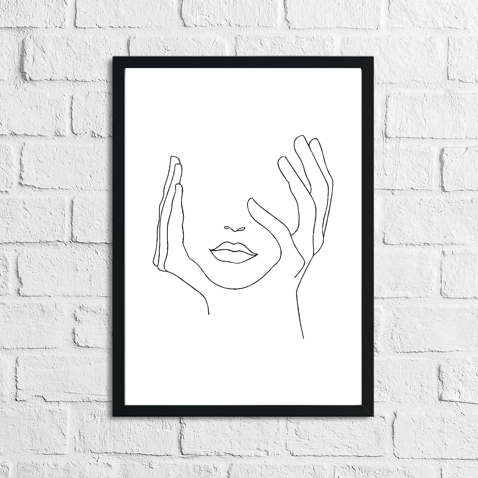 Women's Face Line Work Bathroom Bedroom Dressing Room Wall Decor Print