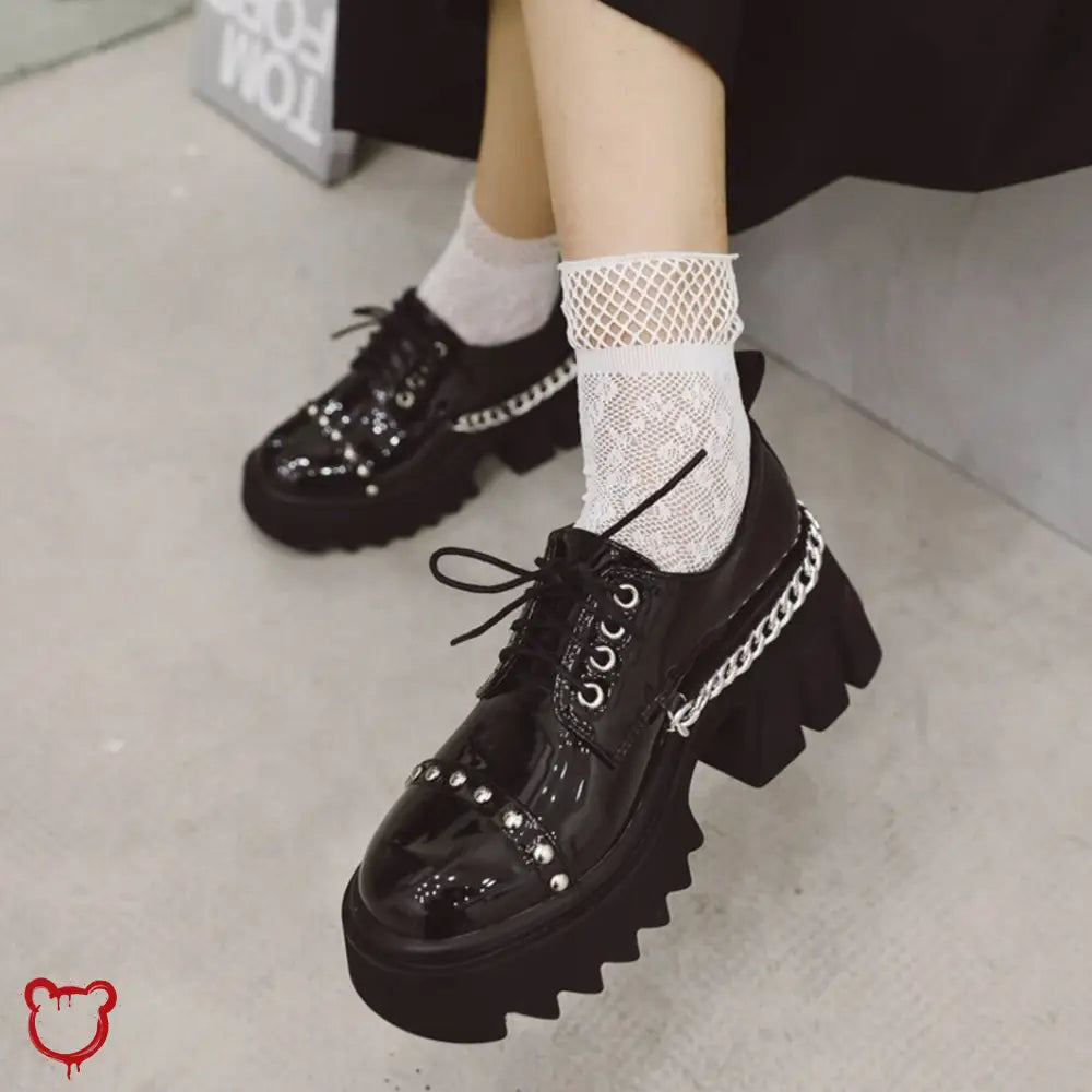 “EMOtional” Chain-Studded Black Shoes