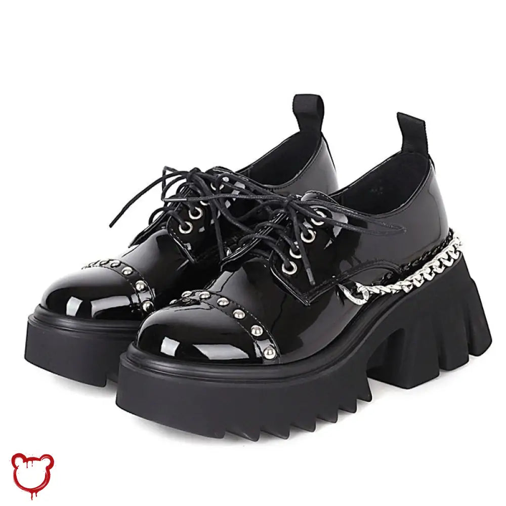 “EMOtional” Chain-Studded Black Shoes