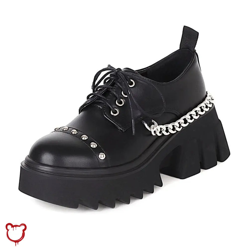 “EMOtional” Chain-Studded Black Shoes