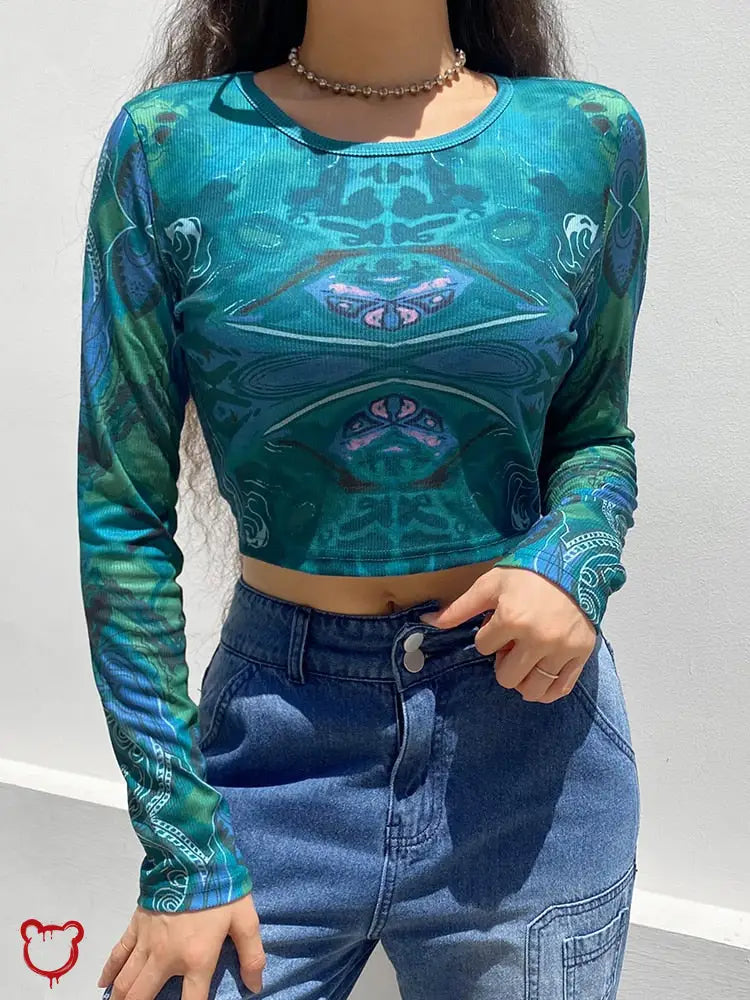 “Printed Paige” Harajuku Crop Top