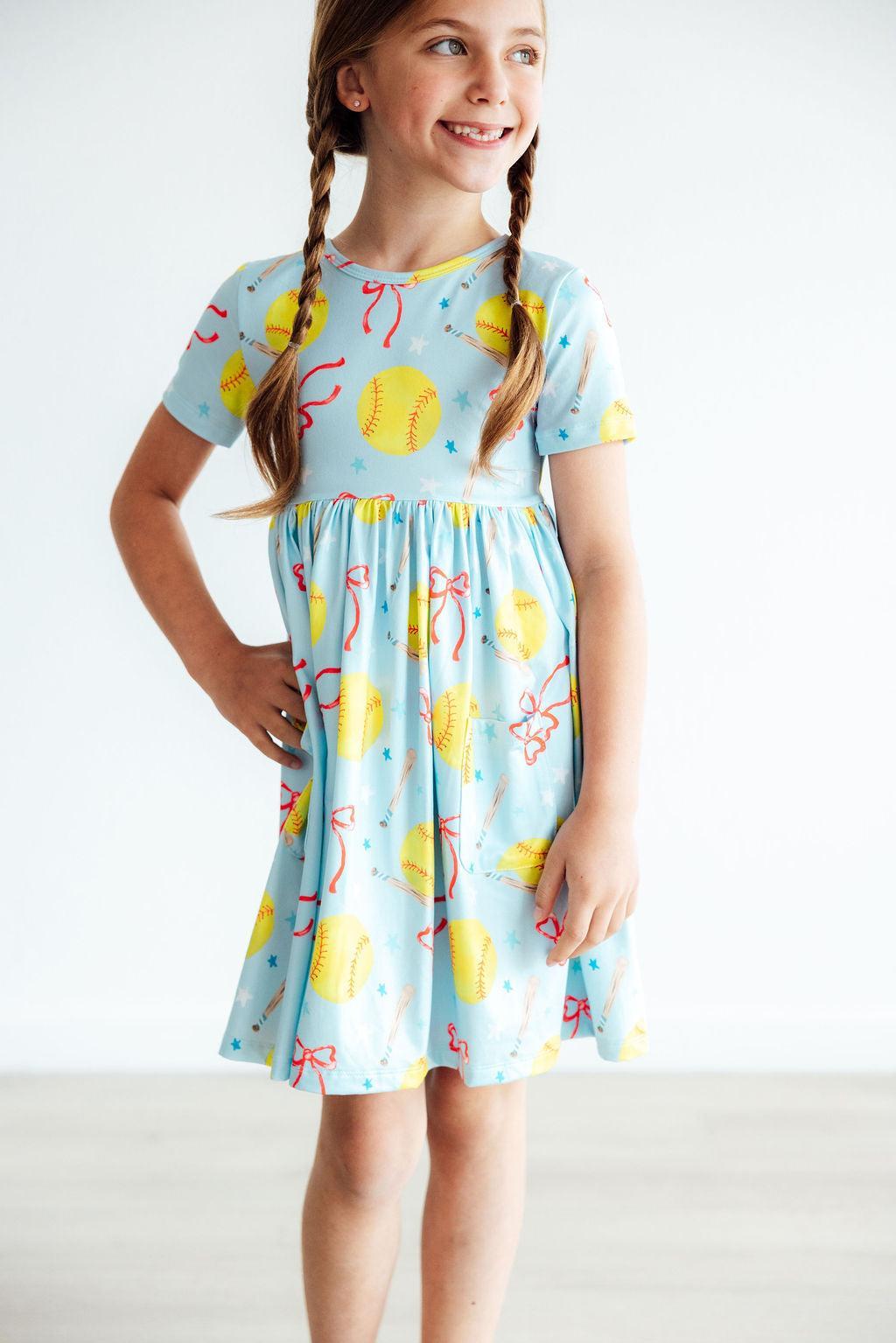 Softball Sweetie S/S Pocket Twirl Dress
