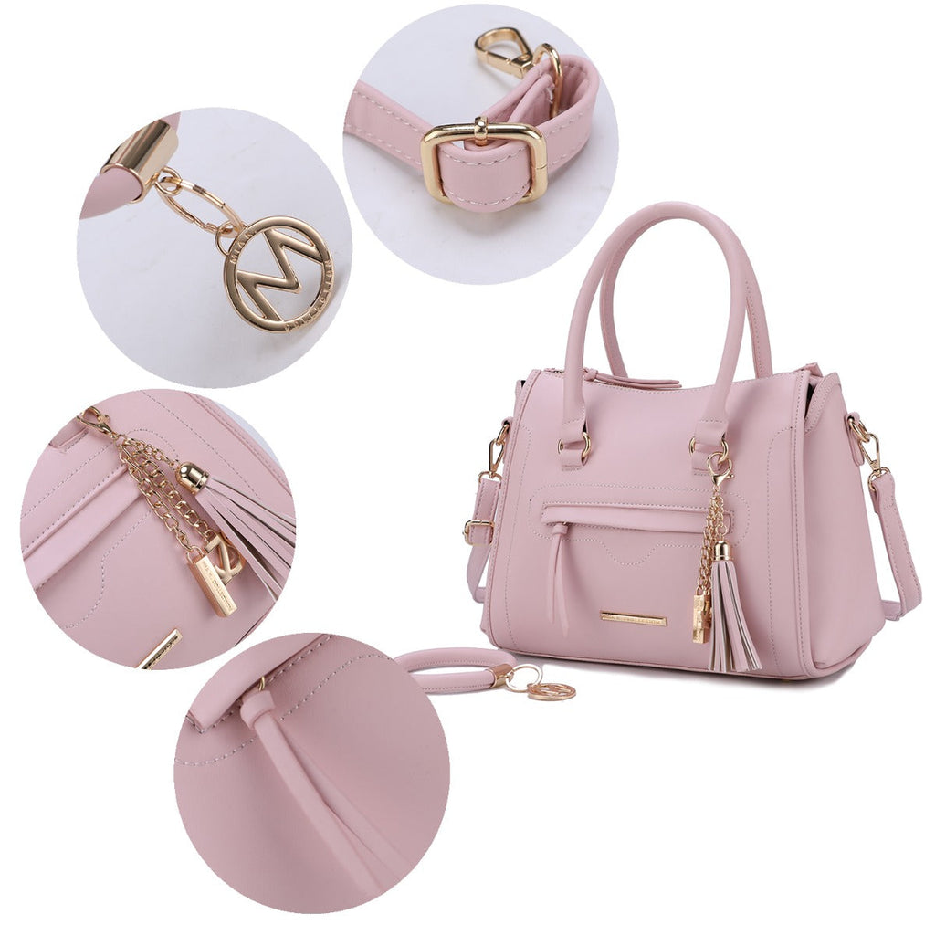 Valeria Satchel Handbag and keyring Bracelet Set