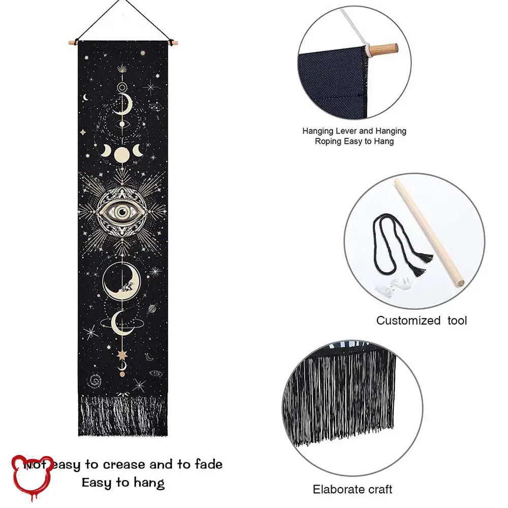 Tassel Celestial Moon Phase Tapestry
